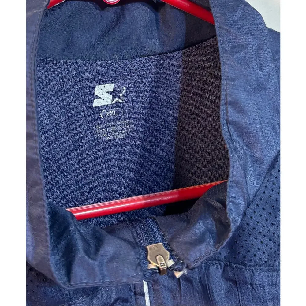 Starter Men’s 2XL Blue Full Zip Lightweight Windbreaker Jacket Mesh Lined